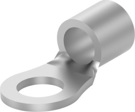 Uninsulated ring cable lug, 21 mm², AWG 4, 9.91 mm, metal, 33471