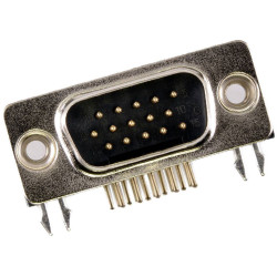Molex 1731130182 D-sub Plug 15 Pins Right-angle Gold-plated PCBs