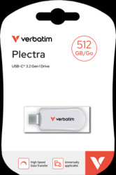 USB stick, 512 GB, USB-C, USB 3.2, white, Verbatim 30231