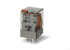 Przekaźnik 24V dc DPDT Finder 2.2W Montaż wtykowy Wciskane