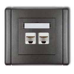 FLEXI Gniazdo komputerowe podwójne 2xRJ45, kat. 6, 8-stykowe grafitowy 11FGK-4
