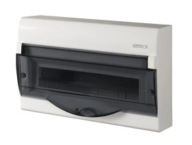 Rozdzielnica modułowa 1x14+2 natynkowa GREEN BOX RN 1/14+2 drzwi transparentne dymne N+PE IP40 2354-01