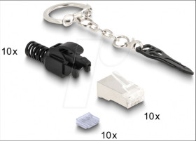 66988 Lockable CAT.6 modular connector, shielded, set of 10