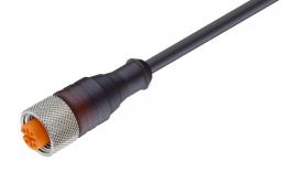 RKT 5-228/2 M sw PUR 5x0,5mm2, czarny, z gniazdem prostym M12x1, LUMBERG, 11373, zamiennik do: ELKA-KV 5512 PUR 034 2M, PM12F5