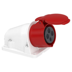 Złącze przemysłowe - zasilające 16A Gniazdo 415 V 3P + E Schneider Electric Szary Montaż ścienny IP44