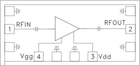Low Noise Amplifier Chip, 57 - 65 GHz