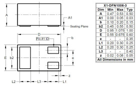 MOSFET P-kanałowy 990 mA X1-DFN1006-3 20 V