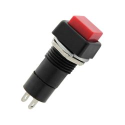 Przełącznik przycisk chwilowy 2-poz 1-tor 1xNO kwadrat czerwony / 5017