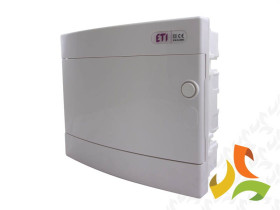 Rozdzielnica podtynkowa 12 modułowa 1x12M drzwi pełne IP40 ECM12PO 001101015 ETI