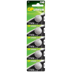 GP GPPBL1616028 Lithium Button Cell CR1616 (DL1616) - Card of 5