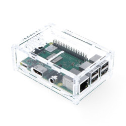 Obudowa Raspberry Pi Model 3B+/3B/2B z mocowaniem na kamerę - przezroczysta