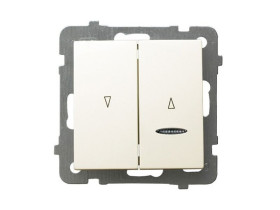 AS Wyłącznik żaluzjowy z podświetleniem pomarańczowym z blokadą mechaniczną ecru ŁP-7GBS/m/27 OSPEL