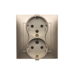 SIMON54 złoty mat. DGSZ2Z/44 Gn.podw. Schuko kpl.