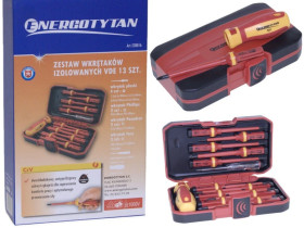 WKRĘTAKI IZOLOWANE DLA ELEKTRYKA -1000V - 13 SZTUK / E38016 -ZESTAW WKRĘTAKÓW W ETUI 13 SZTUK - 1KV