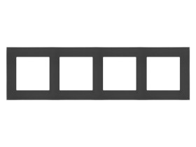 SIMON 55 Ramka 4 poczwórna Nature szkło mrożone czarne TRN4/179 KONTAKT SIMON