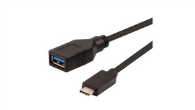 Kabel Roline Usb 3.2 Gen 1 Type C, C-A, M/F, Otg, Czarny, Czarny, 0,15 M
