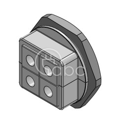 Dławnica kablowa dzielona KVT 63, na 4 moduły KT małe, szara, 45215