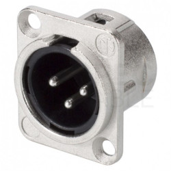 NEUTRIK Gniazdo tablicowe panelowe mikrofonowe XLR (3-pin) posrebrzane NC3MD-L-1
