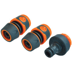 Faithfull FAIHOSE34KIT 3/4in Plastic Hose Fittings Kit, 3 Piece