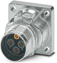 Surface mount socket, M17, 4 pole, crimp connection, standard/ONECLICK quick locking system, straight, 1628923