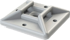 Mounting base, PA, natural, self-adhesive, (L x W) 25.3 x 25.3 mm, 10554AA00AS