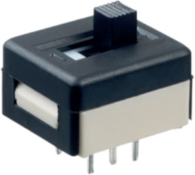 Slide switch, On-On, 2 pole, straight, 1 A/30 VDC, 25146NAH