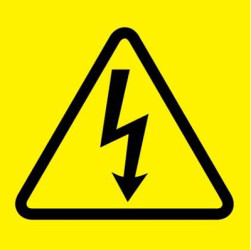Label, symbol: lightning, (L x W) 13 x 13 mm, vinyl, PESC-H-AT