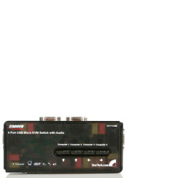 StarTech.com SV411KUSB 4 Port Black USB KVM Switch Kit With Cables and Audio