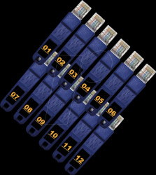 R166020 Cable tester accessories, RJ45 remote plug adapter kit Nos 1-12