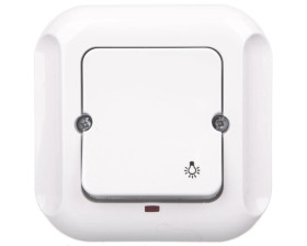 TOPAZ Przycisk zwierny /światło/ z podświetleniem biały WP-6T/S