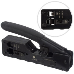 Zaciskarka wtyków modularnych 6p + 8p z funkcją zaciskania ekranu i wtyków przelotowych NEKU