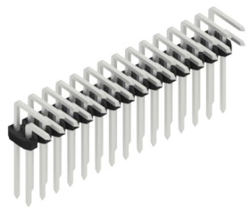 Pin header, 30 pole, pitch 2 mm, angled, black, SLY408230Z