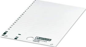 PVC device marker, (L x W) 7.1 x 17 mm, white, carrier card with 114 pcs, 0828792