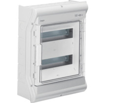 Rozdzielnica hermetyczna natynkowa 24 modułowa 2x12M drzwi transparentne UV z przetłoczeniami IP65 vector outdoor VE212PN HAGER