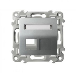 SZAFIR Obudowa gniazda pojedynczego typu Keystone skośna srebrny GPK-1ZS/p/18
