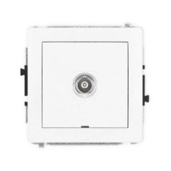 DECO Mechanizm gniazda pojedynczego BNC, bez pola opisowego, biały mat 25DGBNCBO-1