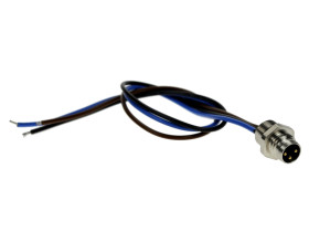 Wtyk z przewodem; 42-01032; M8-3p; 3 tory; proste; z przewodem 0,2m; 0,25mm2; na panel; wkręcane (M16x1,5); 8mm; czarny; IP67; 3