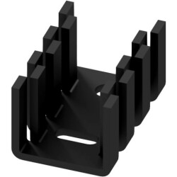 Finger shaped heatsink, (L x W x H) 20 x 18.5 x 15 mm, 17 K/W, black anodized, FK 234 SA L 1 TO 220