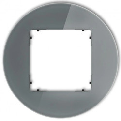 ICON Ramka uniwersalna pojedyncza okrągła - efekt szkła (ramka: grafitowa spód: czarny) 28-12-IRSO-1