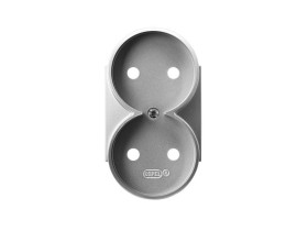 ARIA Pokrywa gniazda podwójnego do ramki srebro PGP-2UR/18 OSPEL