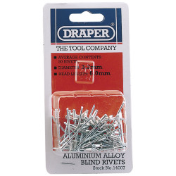 Draper 14007 50 x 3.2mm x 5.2mm Blind Rivets