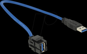 86375 Keystone USB 3.0 A socket > A plug 250° cable