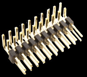 2 x 13-pin header, angled, pitch 2.54