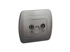 AKORD Gniazdo antenowe RTV końcowe aluminiowy metalik tłumienie 3.5dB AAK/26 KONTAKT SIMON