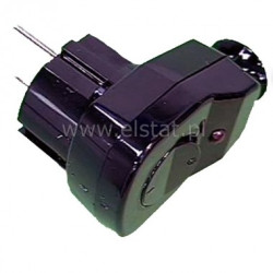 Wtyczka kątowa 16A 250, + przeł. czarna, LED