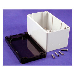 Hammond 1554K2GYSL Watertight PC Enclosure Smoked Lid 160 x 90 x 90 Grey