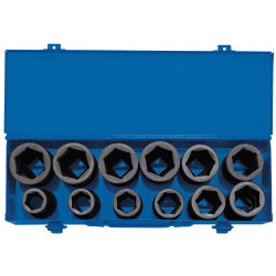 Draper Expert 83281 3/4" Sq. Dr. Comb MM/AF Deep Imp Socket Set Metal Case 12 Pc