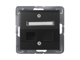 IMPRESJA Obudowa gniazda pojedynczego typu Keystone skośna czarny metalik GPK-1YS/p/33 OSPEL