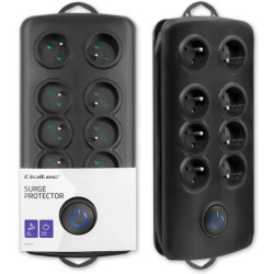 Qoltec Listwa zasilająca antyprzepięciowa 8 gniazd 2.5m Czarna