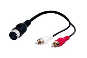 Kabel adaptera audio, gniazdo DIN na wtyk cinch stereo - Długość kabla 0.2 m